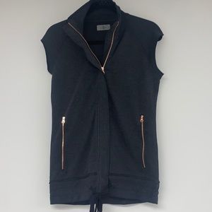 Sundays Zip Front Top. Charcoal w/ rose gold zips. Never worn. Size 1 (small).